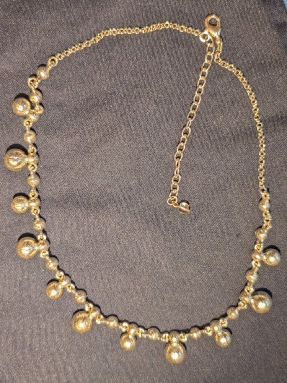 Vintage NAPIER Gold Tone Clear Rhinestone Dangle Fringe Collar Choker Necklace